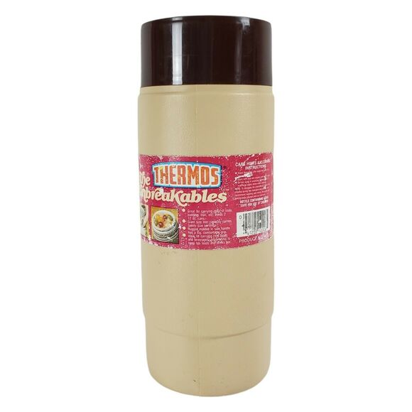 Vintage THERMOS Unbreakables 4415 Container Mug w/ Handle CLEAN Holds 2 Soda Can - Picture 1 of 9